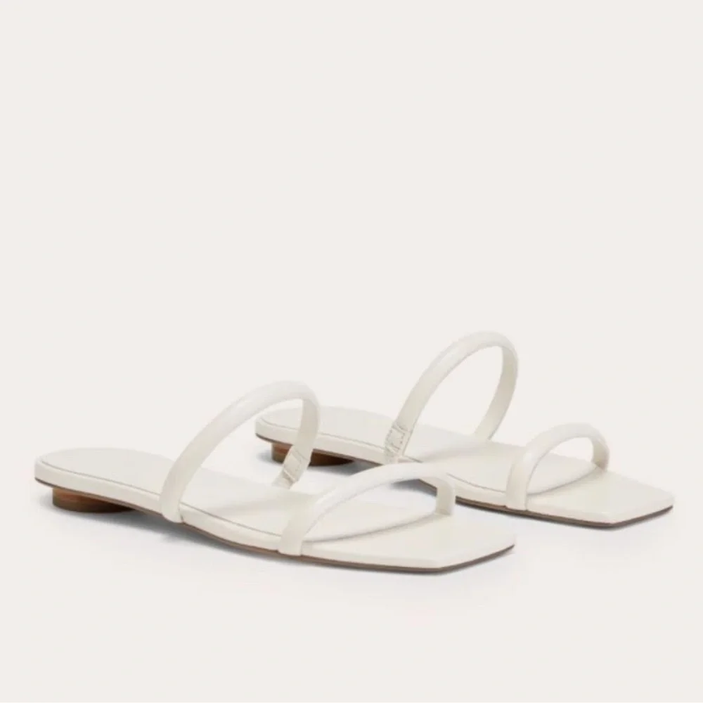EVERLANE The Double Strap Slip-On Edgy Leather Boho Sandal 10.5 - Picture 2 of 15
